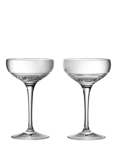 John Lewis Krystall Coupe Cocktail Glass Sett med Circon Kuttmønster, 2 Glass, 120ml Hver, Klar- Kjøp online på McGrocer