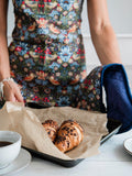 Museums & Galleries organic cotton apron with William Morris Strawberry Thief print (British brand)