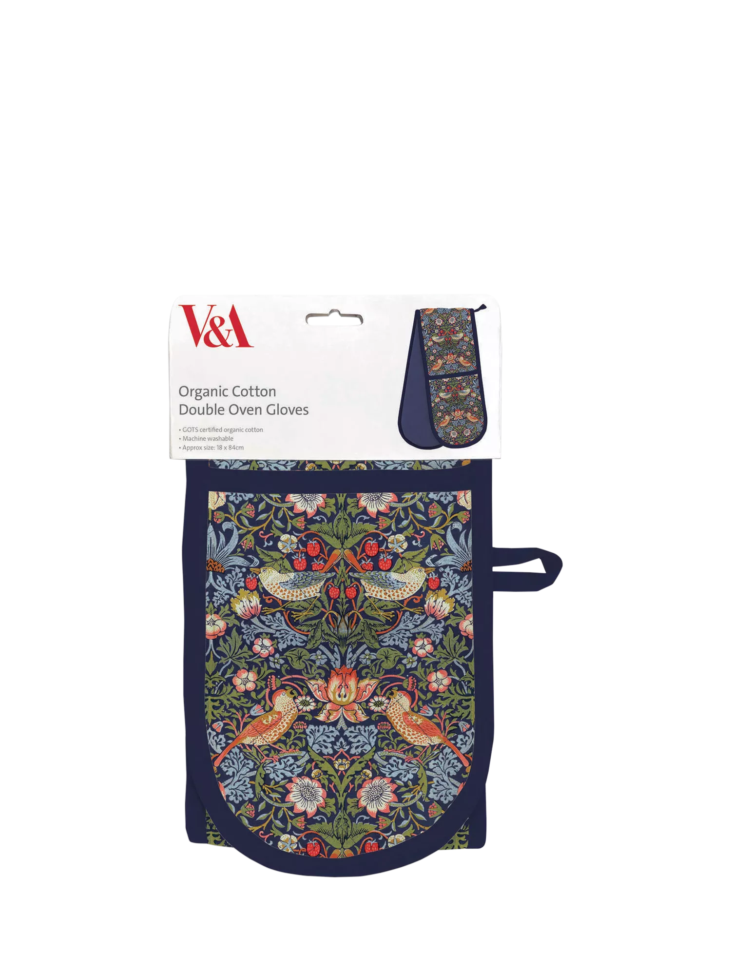 William Morris Strawberry Thief oven gloves organic cotton - British product