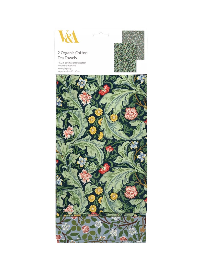 Museums & Galleries tea towel William Morris Leicester Print set of 2 - British product