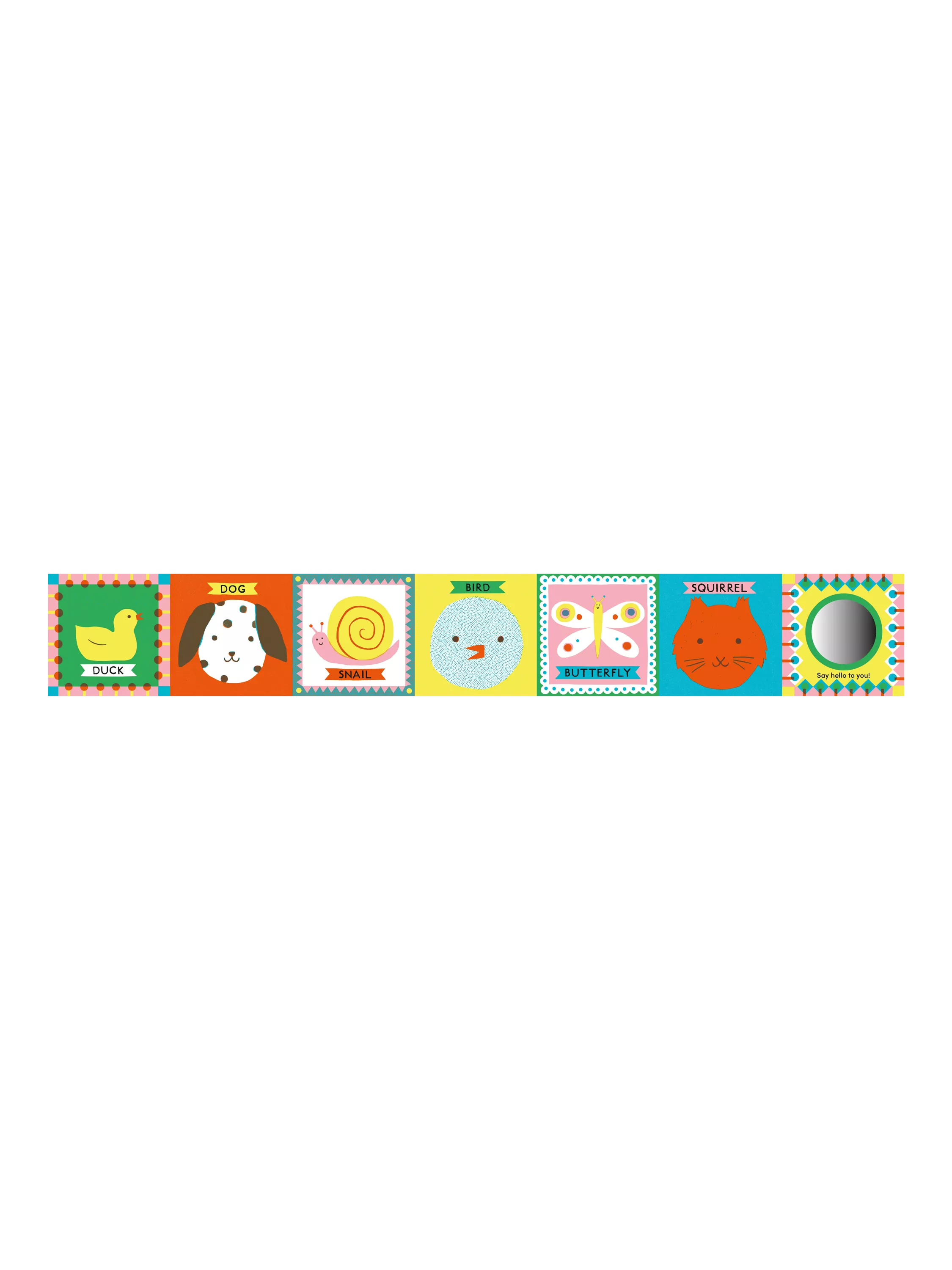 Nosy Crow concertina tummy time baby book with mirror - British product