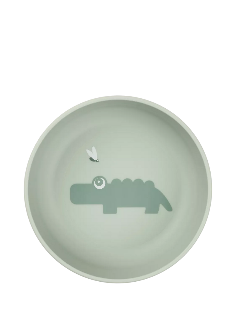 Done by Deer Foodie Croc anti-slip bowl in green - British product