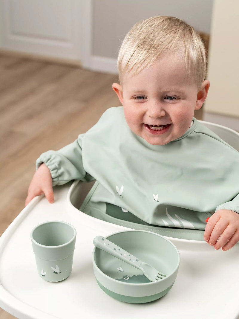 Done by Deer Foodie Croc anti-slip bowl in green - British product