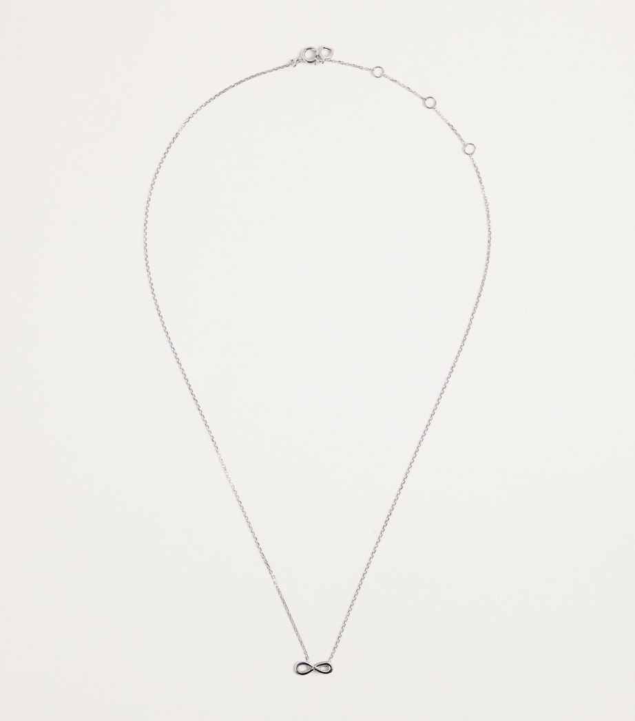 Astrid & Miyu white gold infinite pendant necklace, UK version