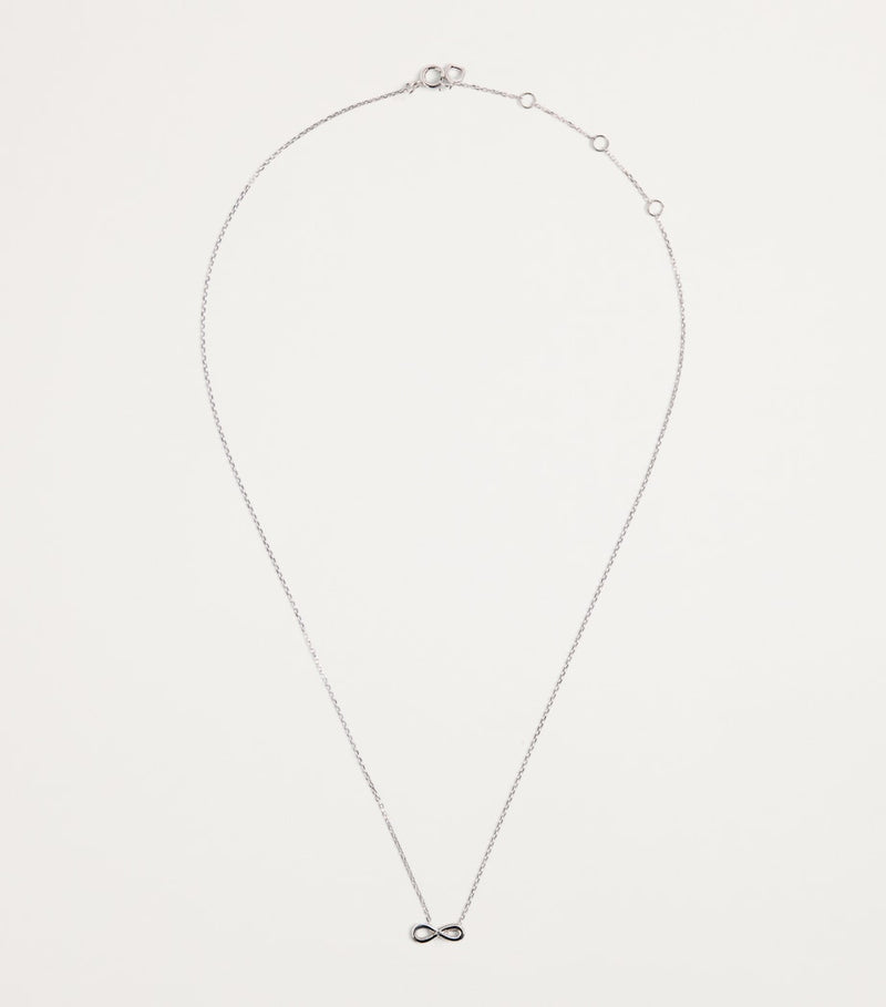 Astrid & Miyu white gold infinite pendant necklace, UK version