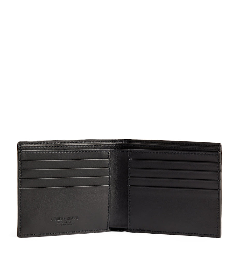 Giorgio Armani leather wave-embossed bifold wallet (British brand)