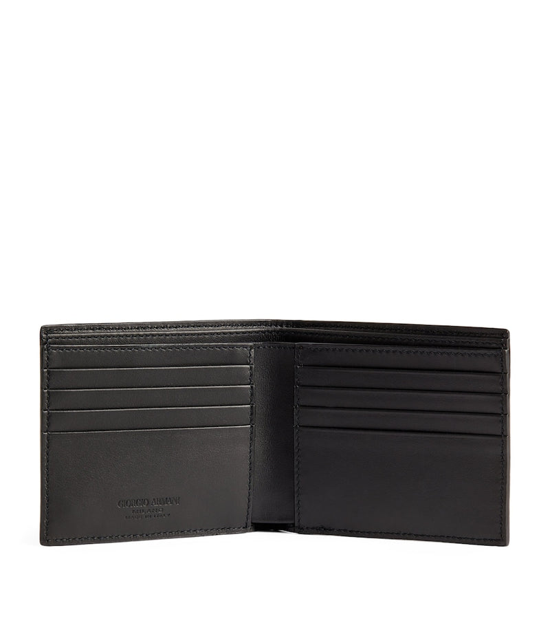 Giorgio Armani leather wave-embossed bifold wallet (British brand)