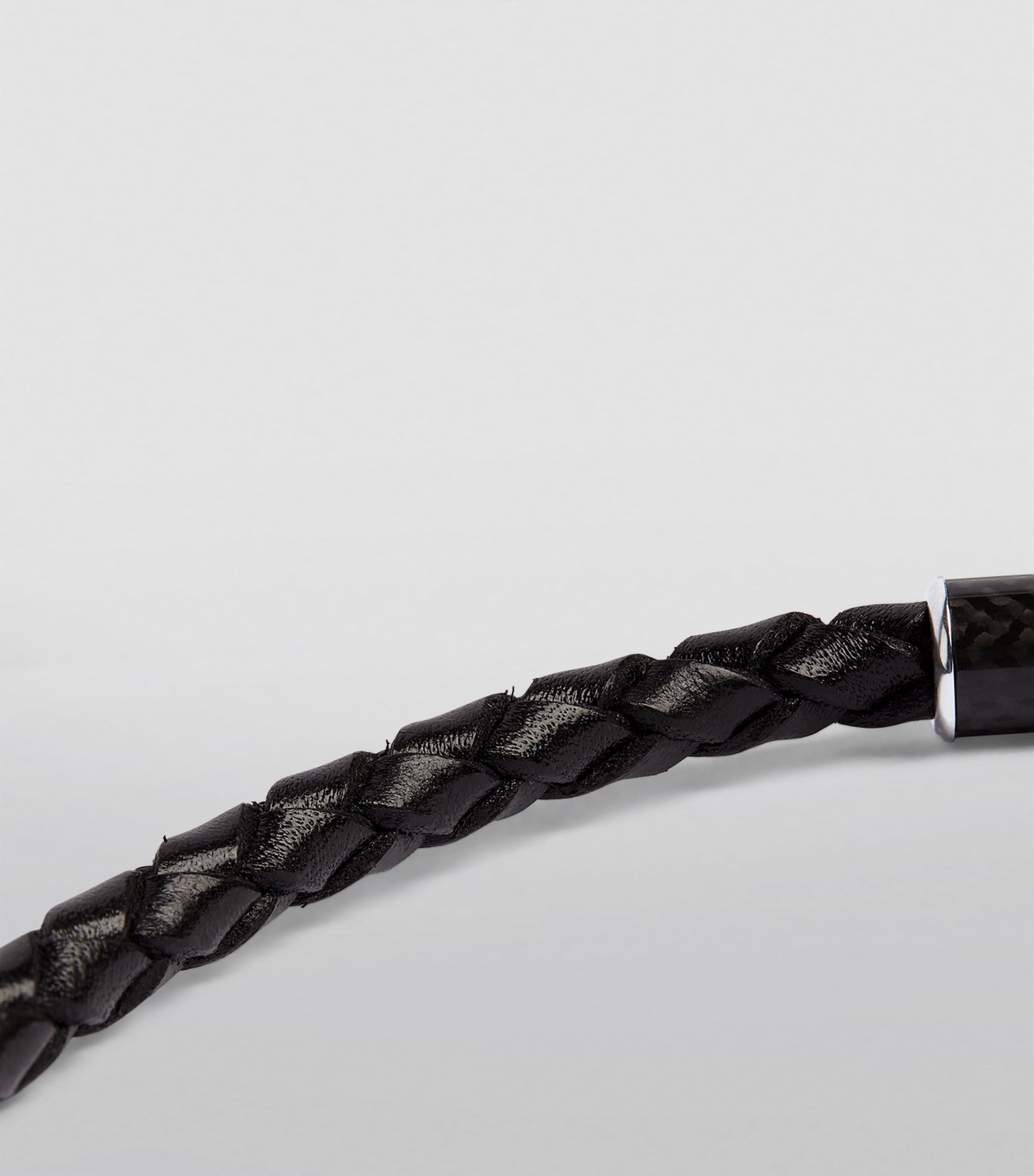 Tateossian braided leather bracelet carbon fibre clasp - British product