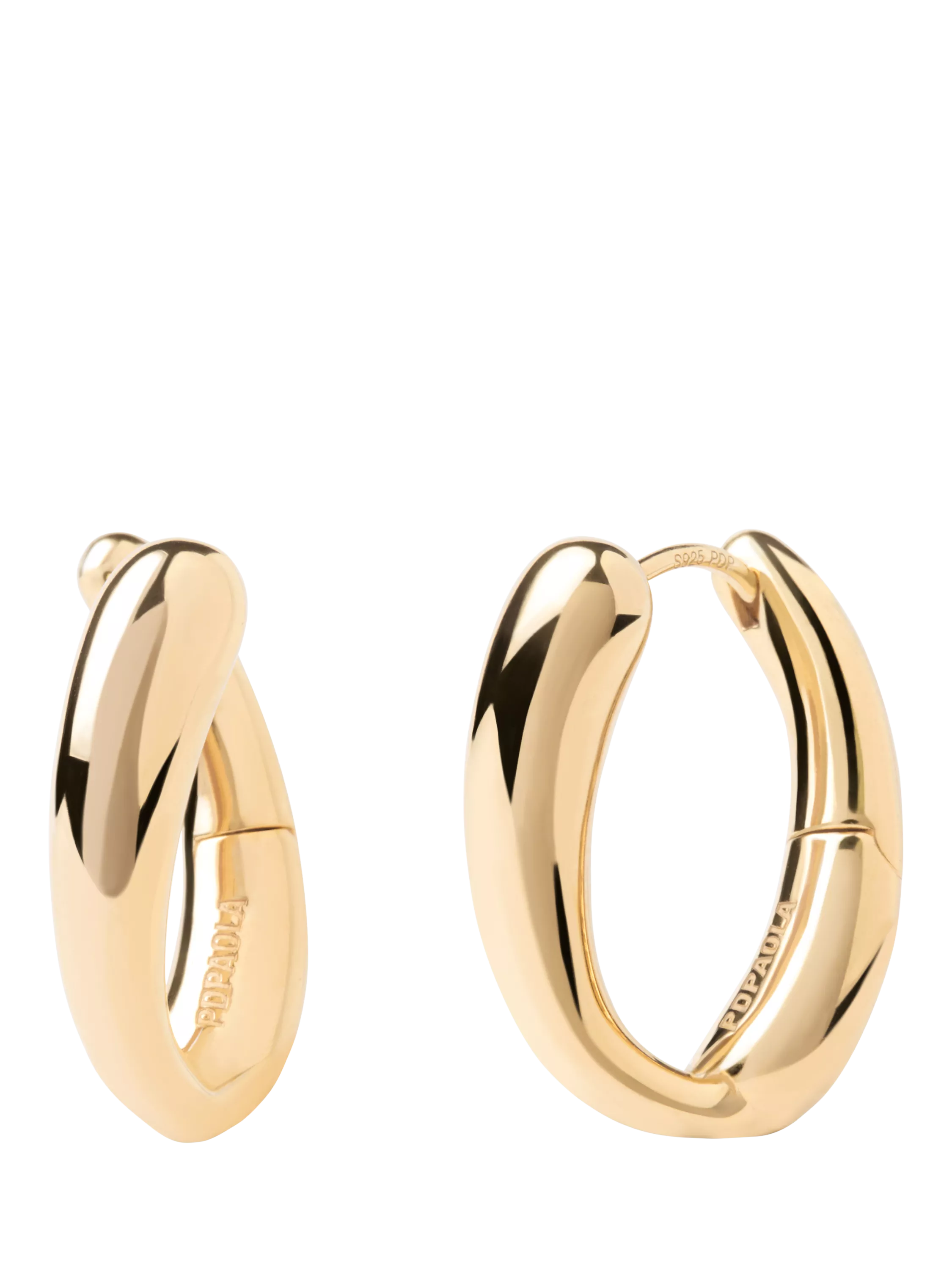 PDPAOLA 18ct gold plated twisted hoop earrings - British product