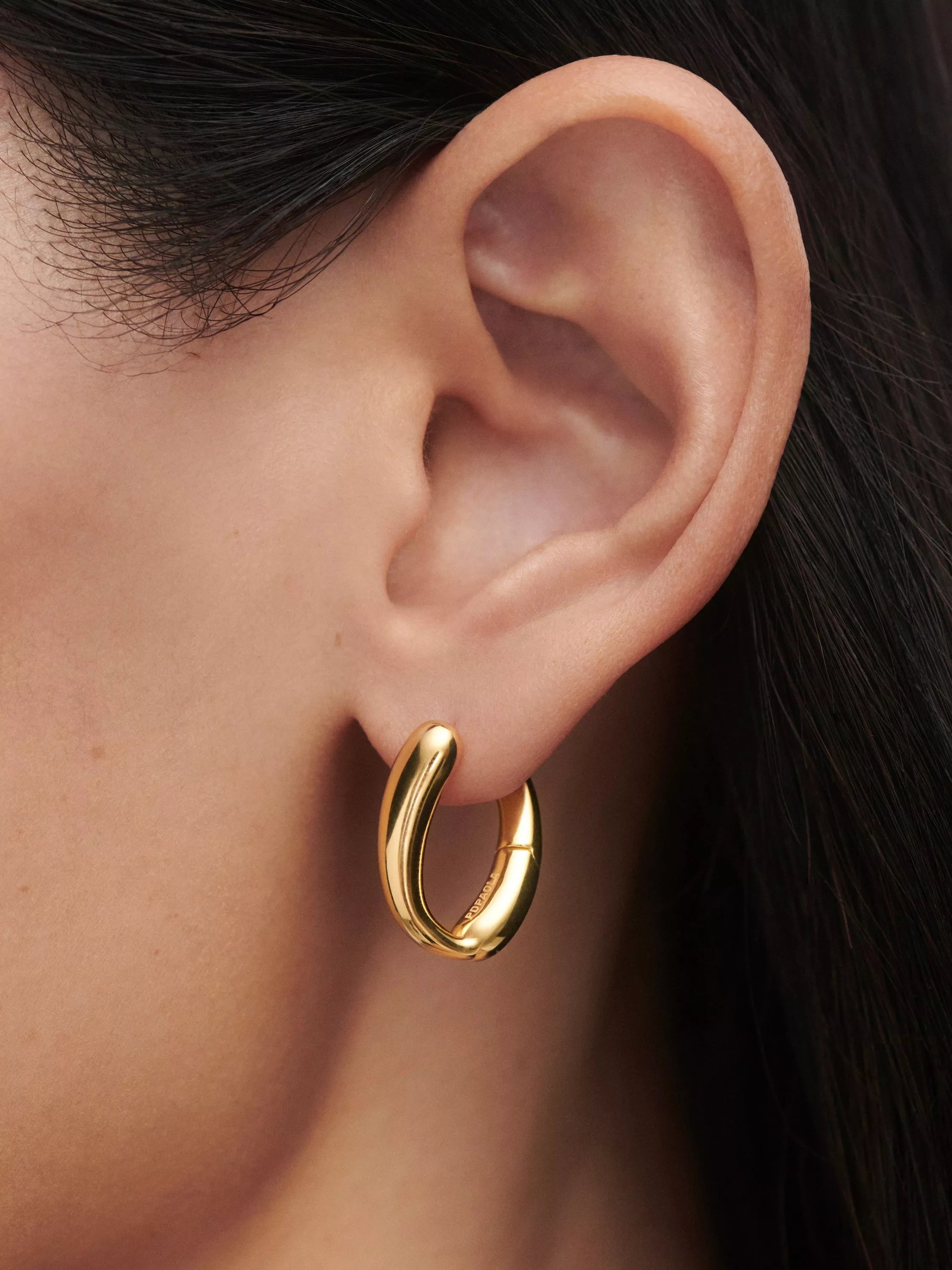 PDPAOLA 18ct gold plated twisted hoop earrings - British product