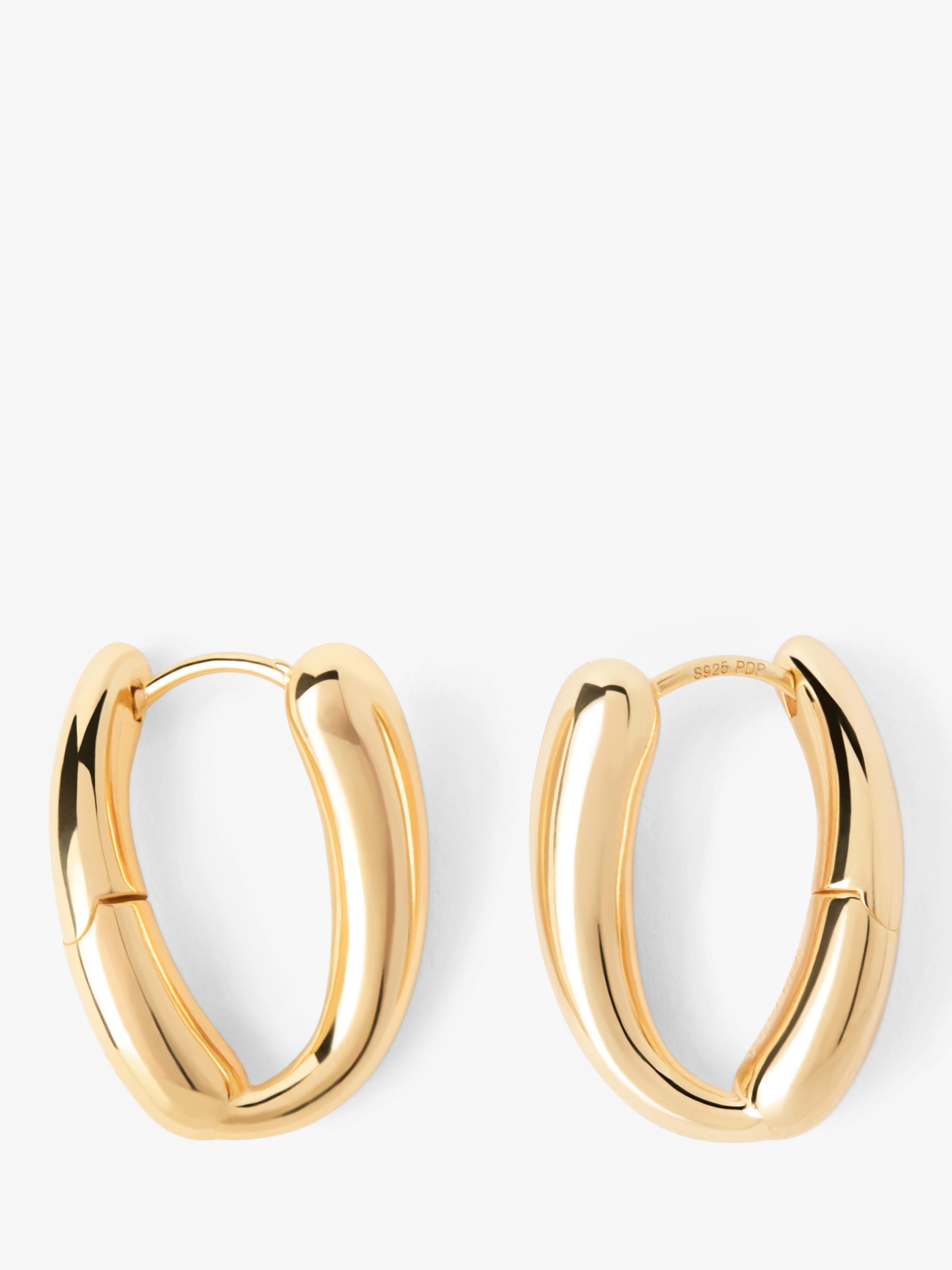 PDPAOLA 18ct gold plated twisted hoop earrings - British product