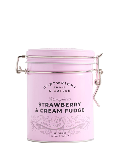 John Lewis Cartwright & Butler Strawberry & Clotted Cream Fudge in Tin, 175g- Buy online at McGrocer