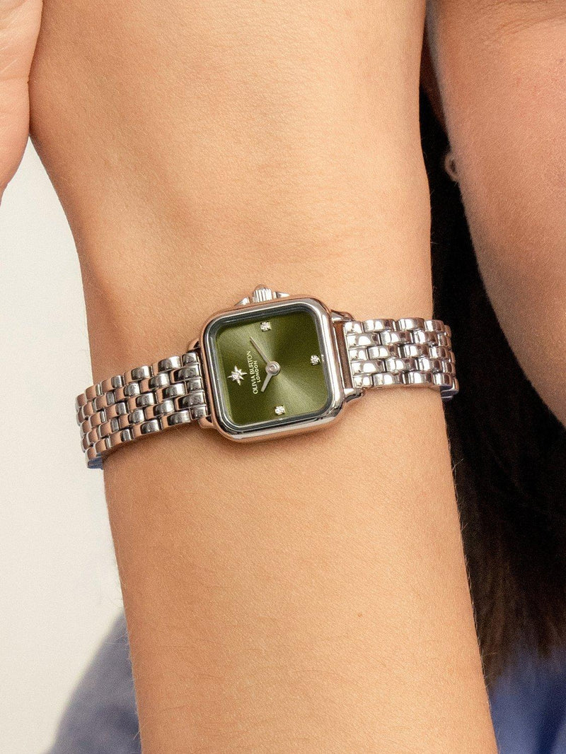 Olivia Burton mini bracelet watch green dial 20mm, imported from the UK
