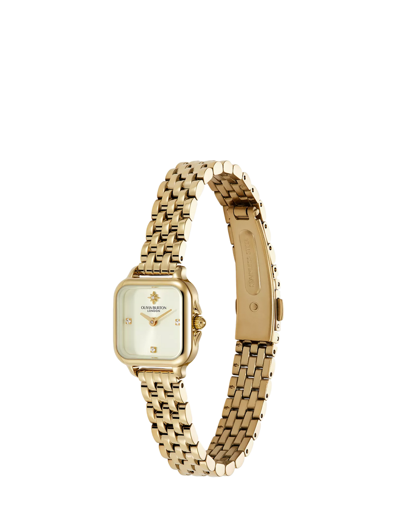 Olivia Burton Grosvenor gold bracelet watch ivory dial (British brand)