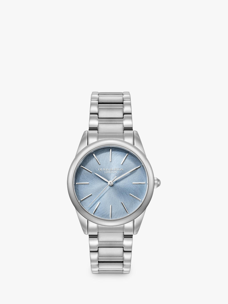 Olivia Burton watch blue crush swirl dial steel bracelet (British brand)
