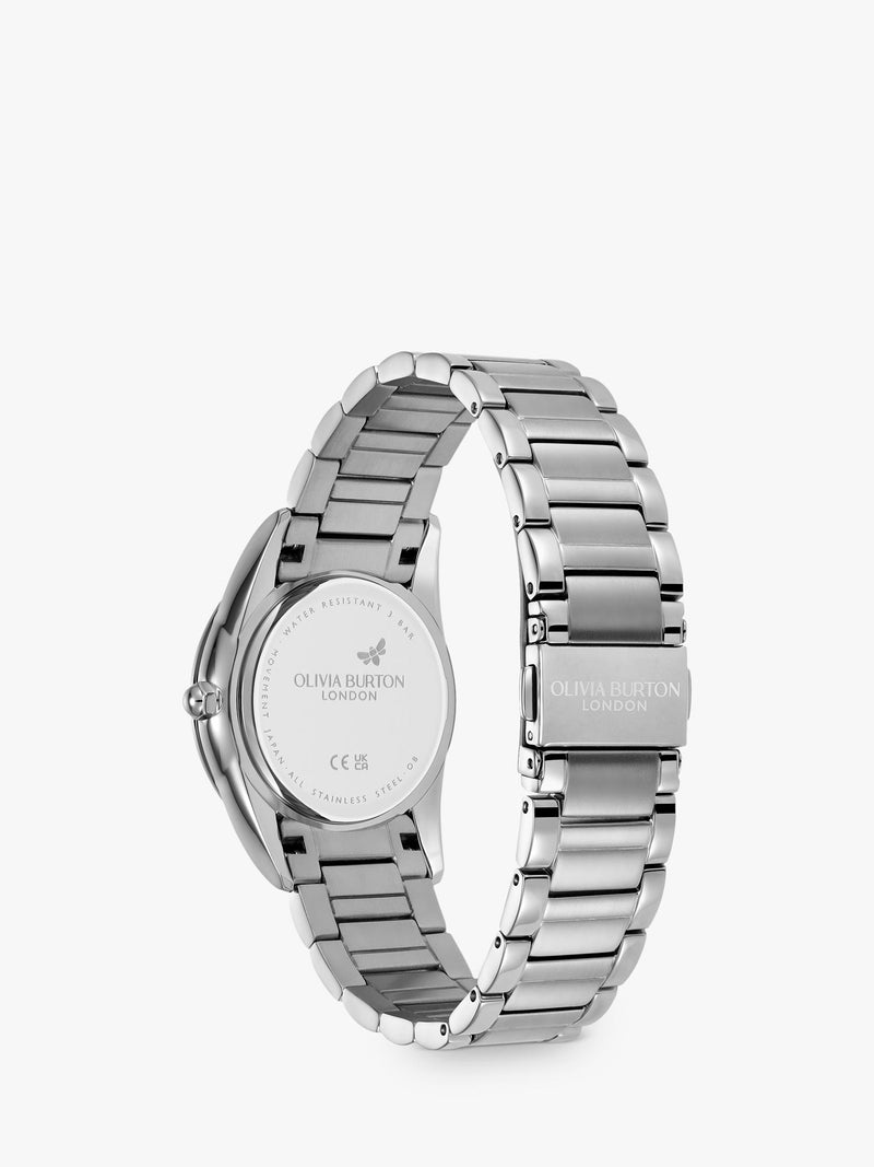 Olivia Burton watch blue crush swirl dial steel bracelet (British brand)