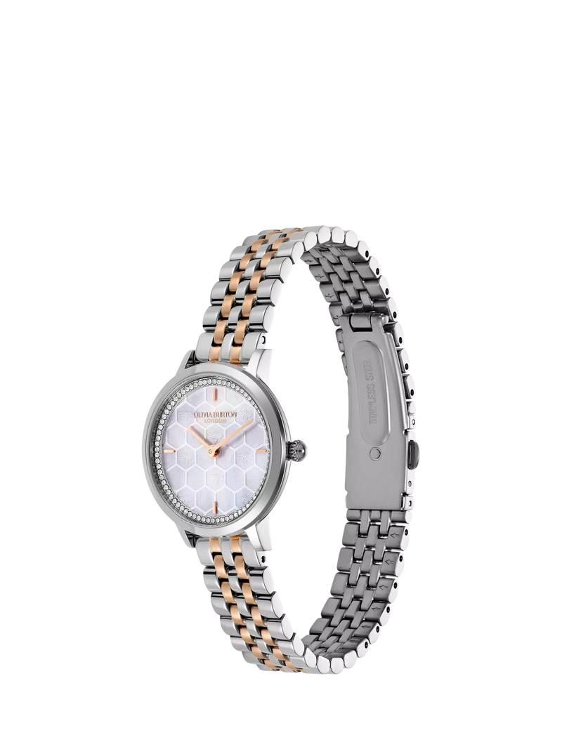 Olivia Burton honeycomb dial bracelet watch 28mm, imported from the UK