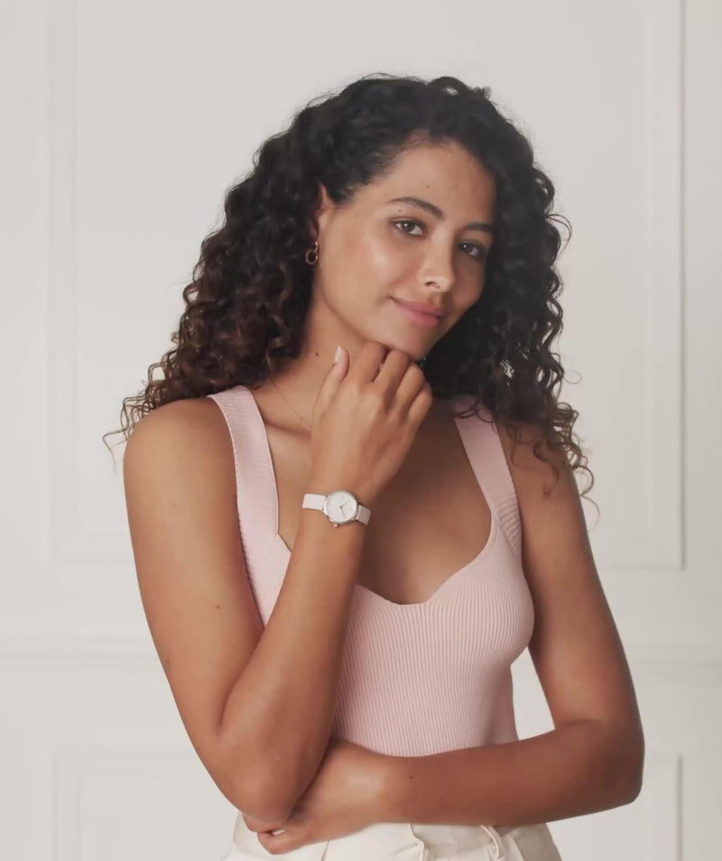 Olivia Burton ultra slim honeycomb watch pink leather strap (British brand)