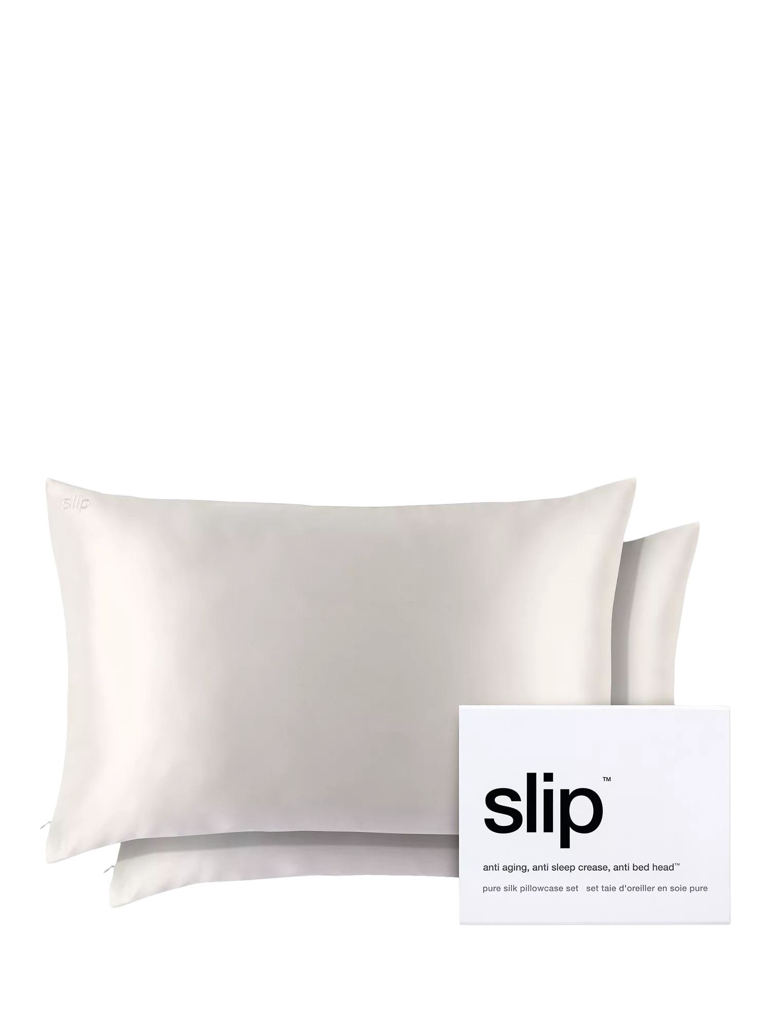 Slip pure silk queen pillowcases white (British brand)