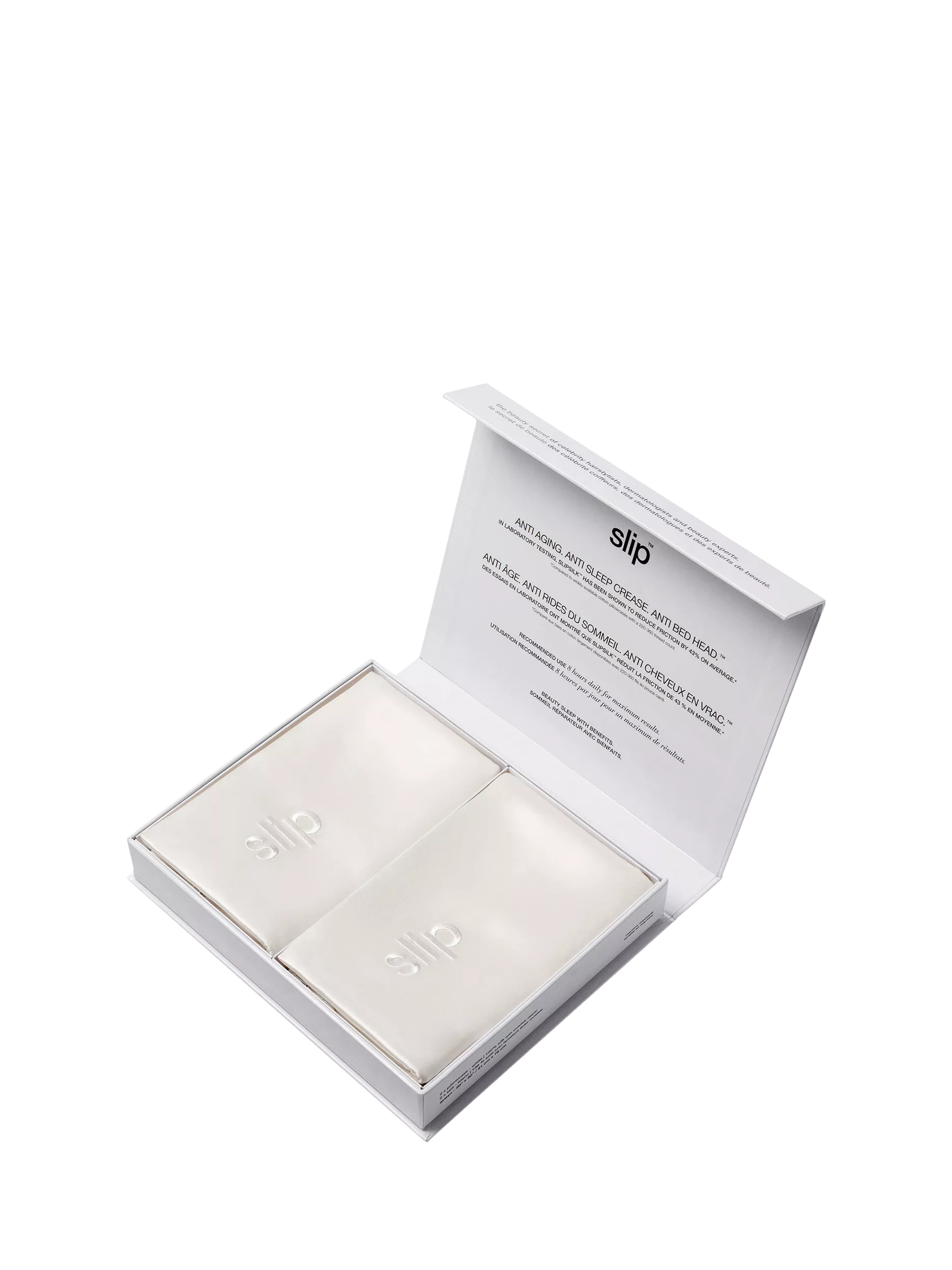 Slip pure silk queen pillowcases white (British brand)