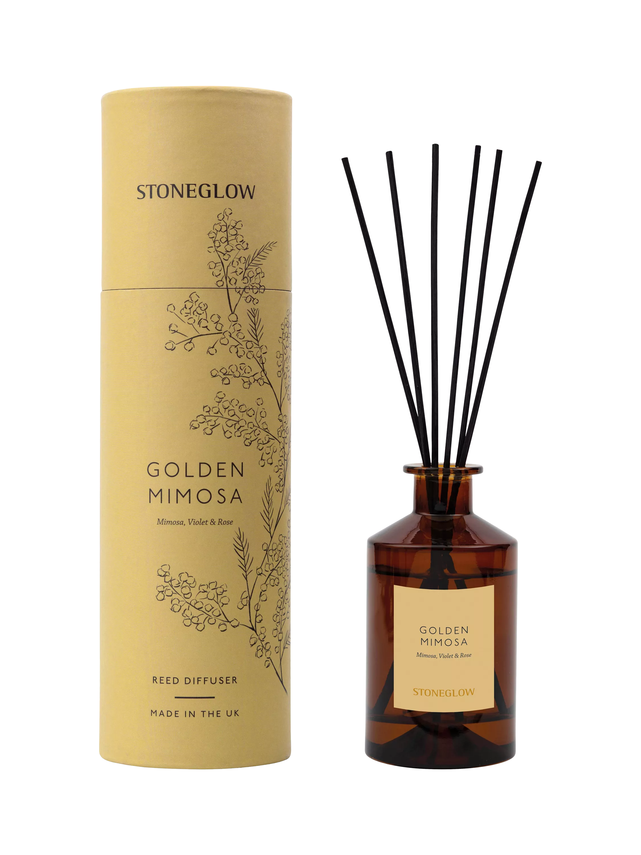Stoneglow Golden Mimosa reed diffuser 160ml, UK version