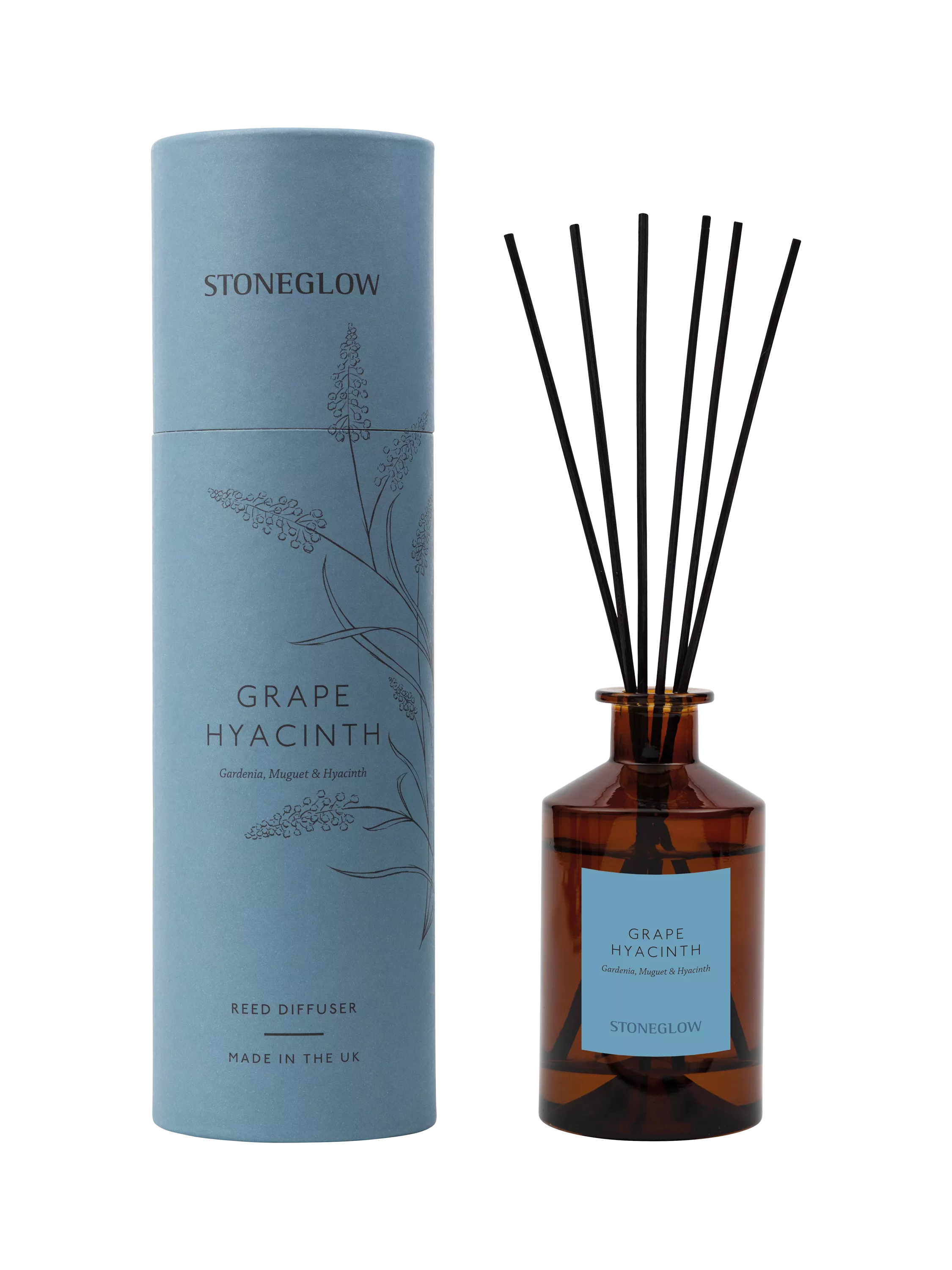 Stoneglow grape hyacinth reed diffuser 160ml, UK version