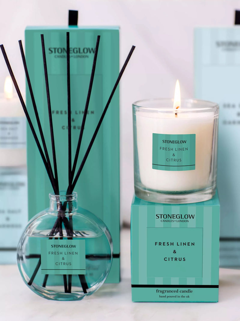Stoneglow Linen & Citrus reed diffuser 120ml (British brand)