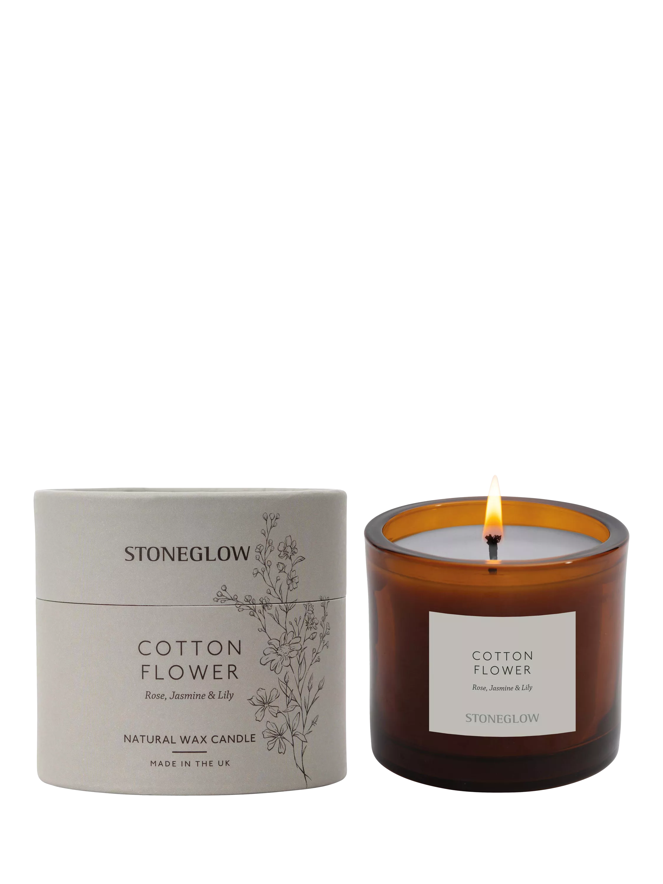 Stoneglow Cotton Flower scented candle 210g - British product