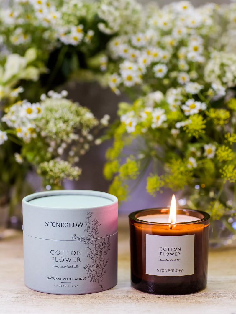 Stoneglow Cotton Flower scented candle 210g - British product