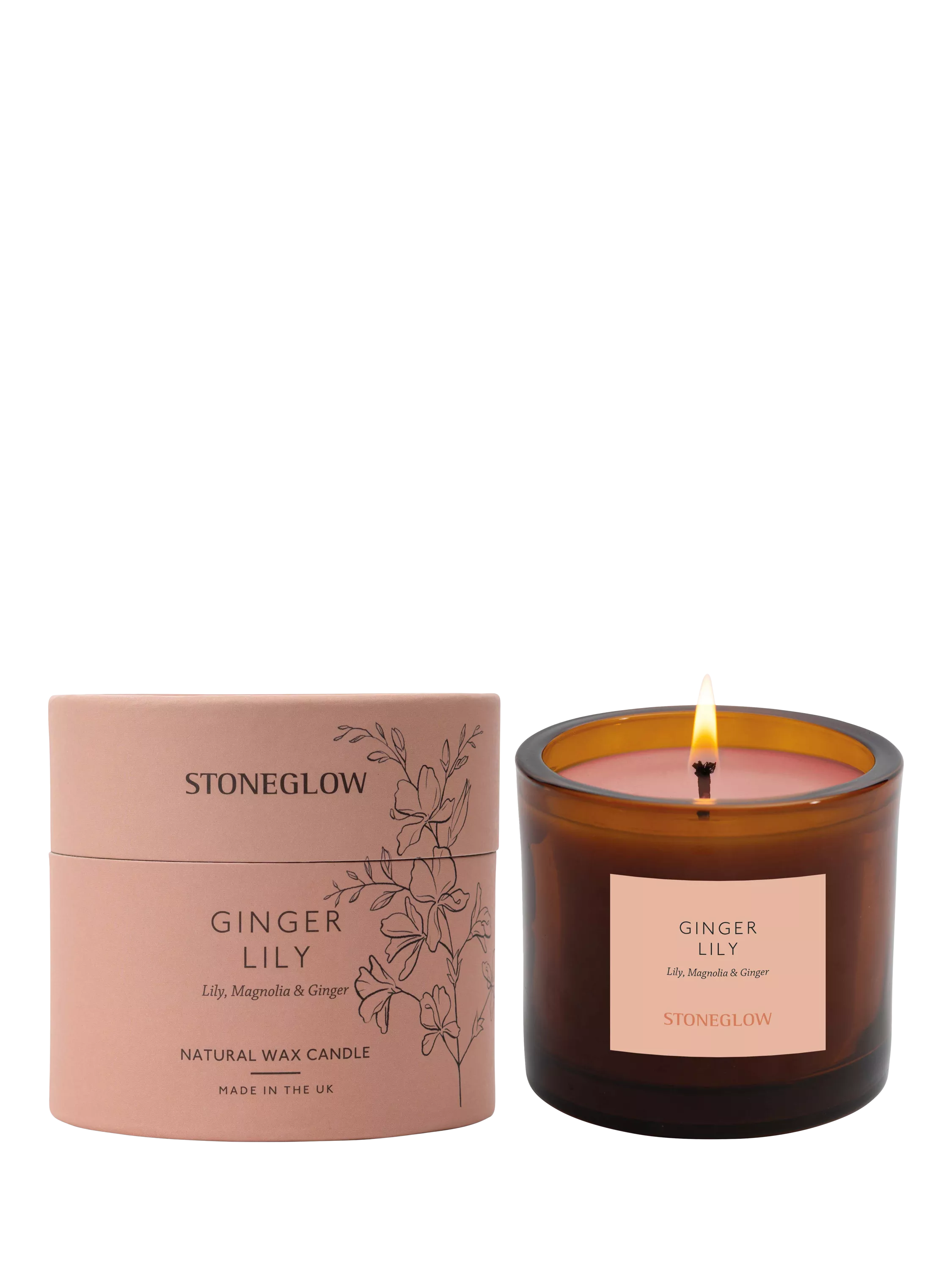 Stoneglow Ginger Lily scented candle 210g - British product