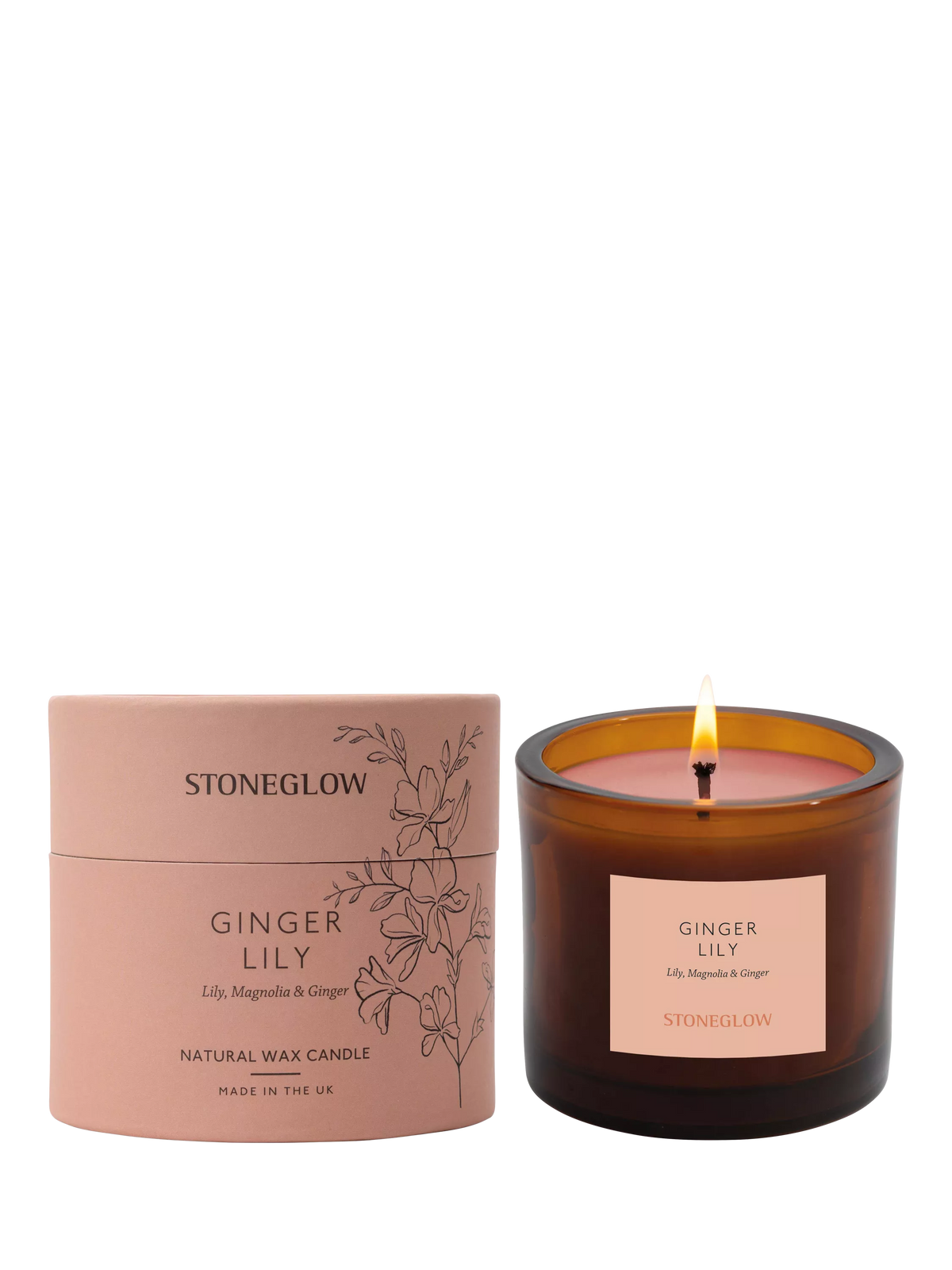 Stoneglow Ginger Lily scented candle 210g - British product