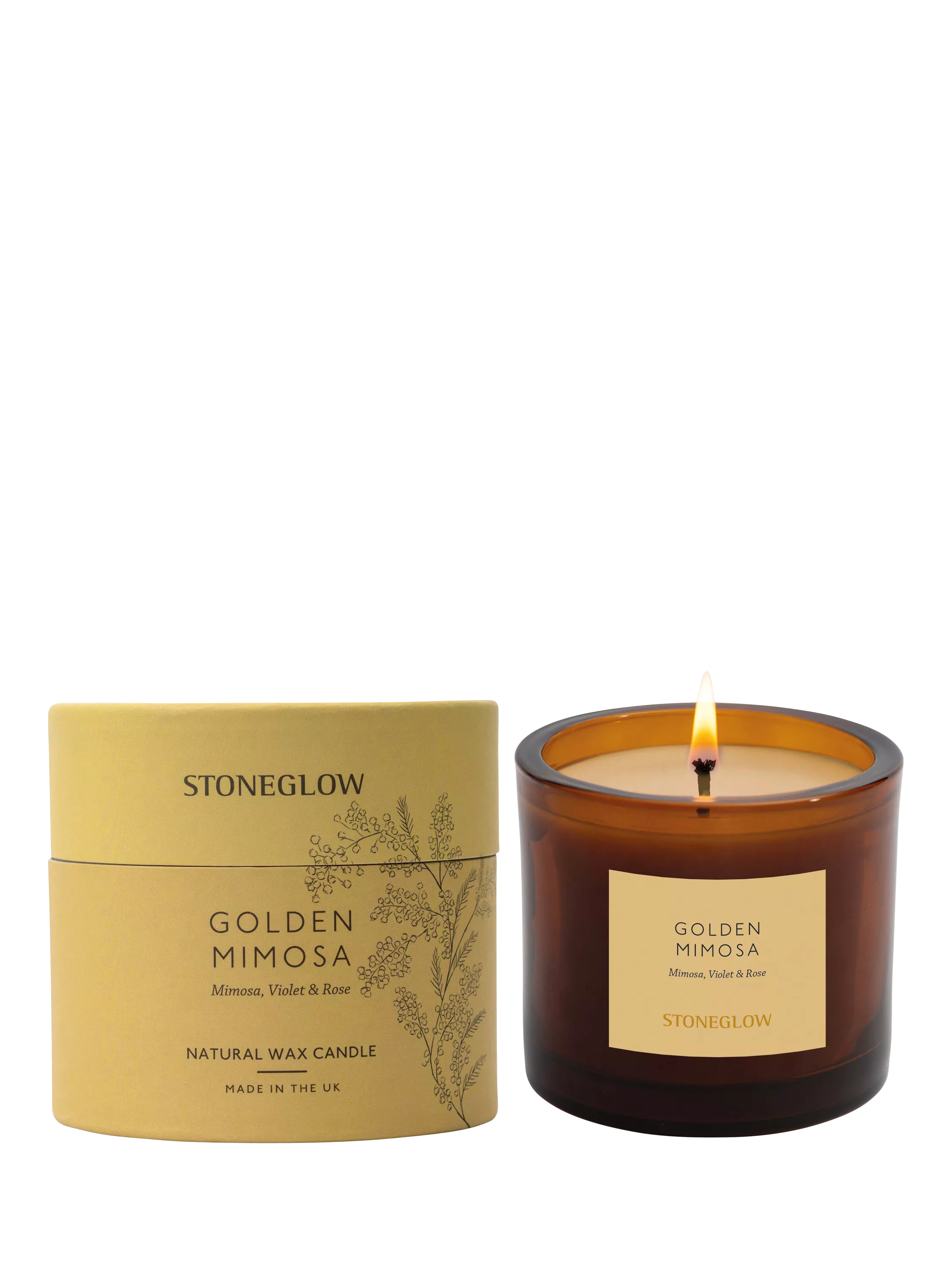 Stoneglow Golden Mimosa scented candle 210g - British product