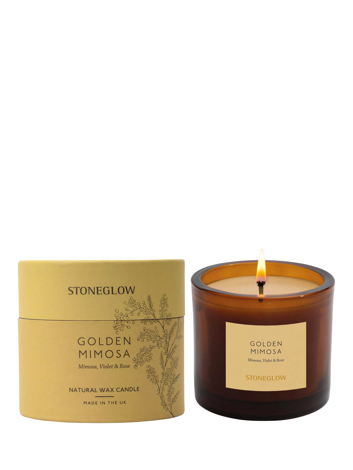 Stoneglow Golden Mimosa scented candle 210g - British product