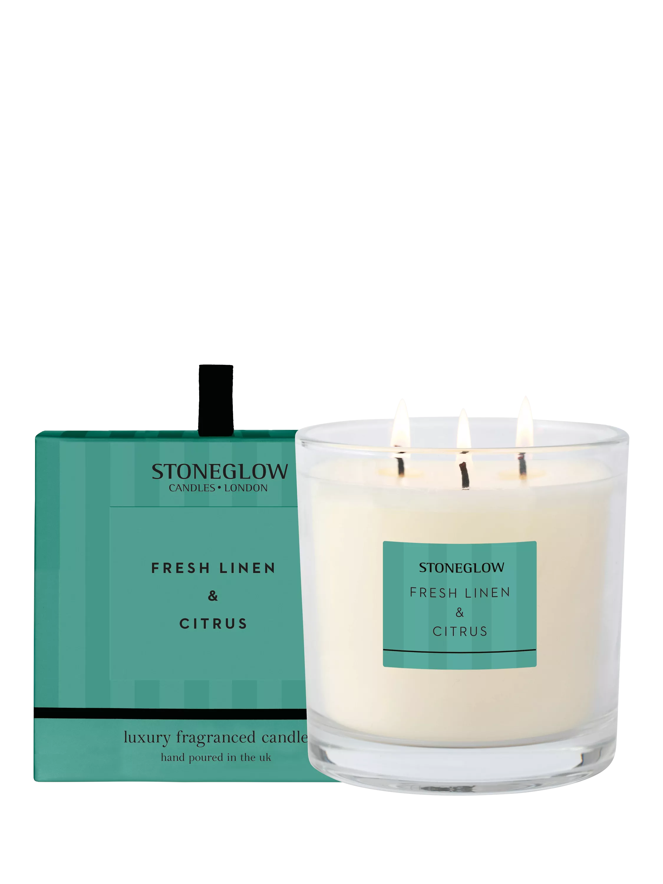 Stoneglow Linen & Citrus 3 wick scented candle 760g (British brand)