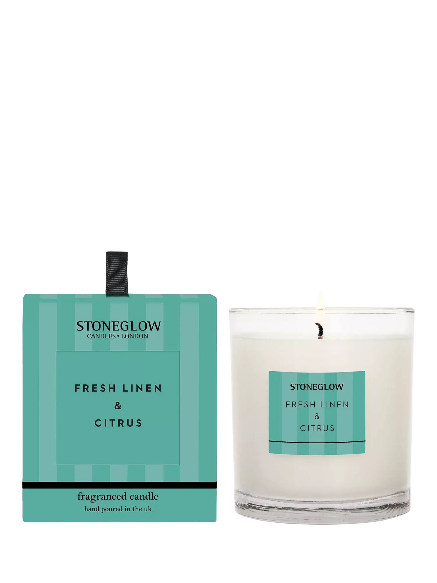 Stoneglow Linen & Citrus scented candle 200g (British brand)