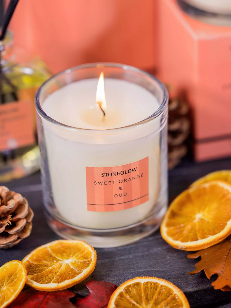 Stoneglow sweet orange oud scented candle 200g (British brand)