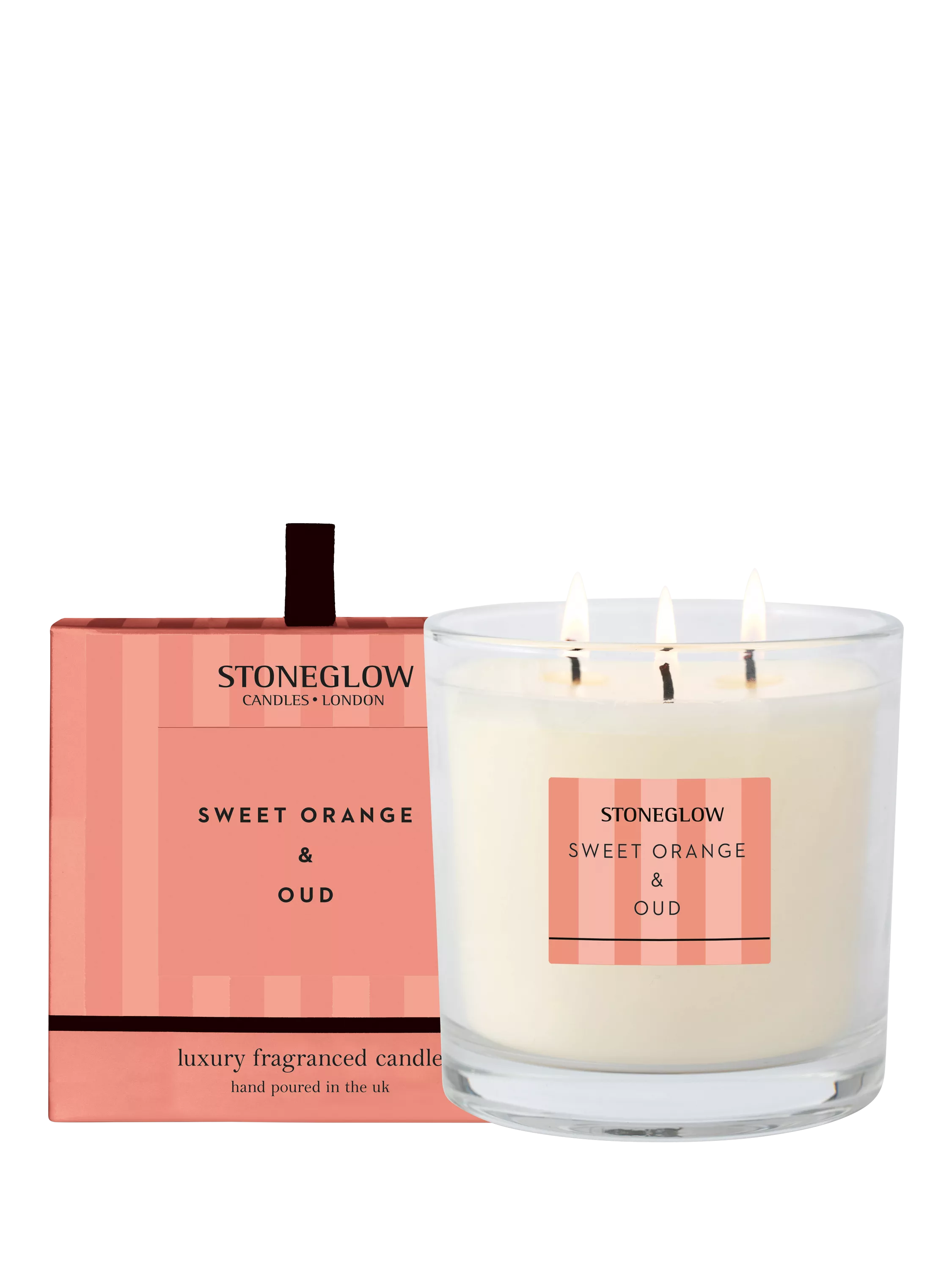Stoneglow Orange Oud 3 wick scented candle 760g, UK version