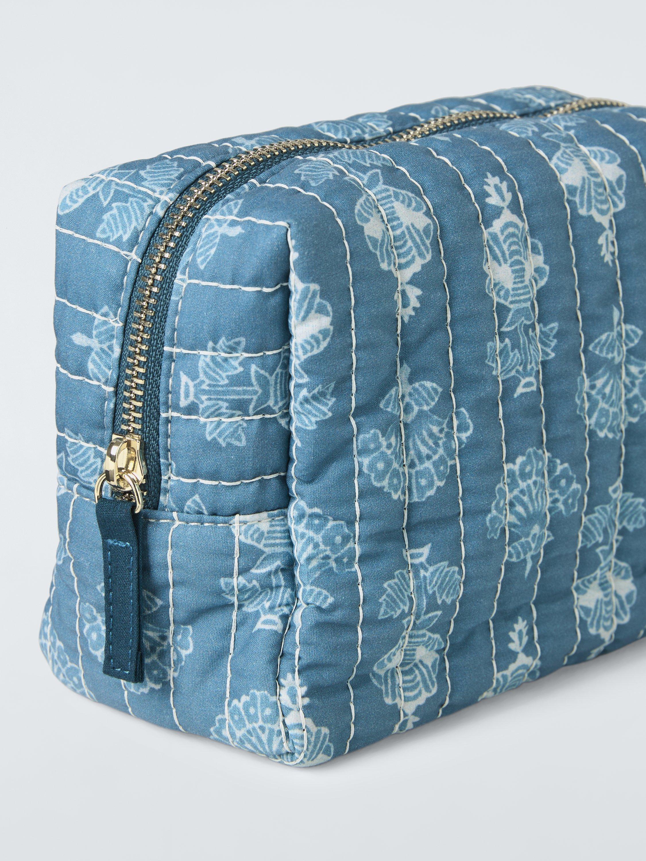 John Lewis x Sanderson blue wash bag with floral design - British product