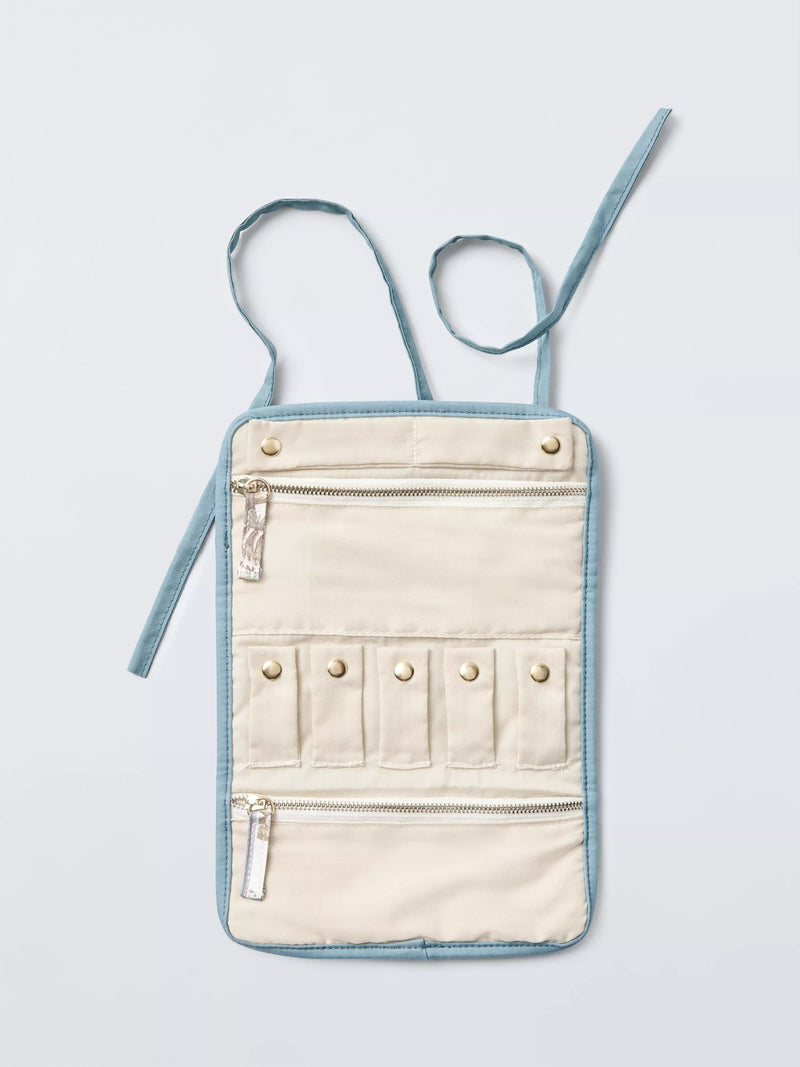John Lewis x Sanderson Pamir Garden jewellery roll blue, imported from the UK