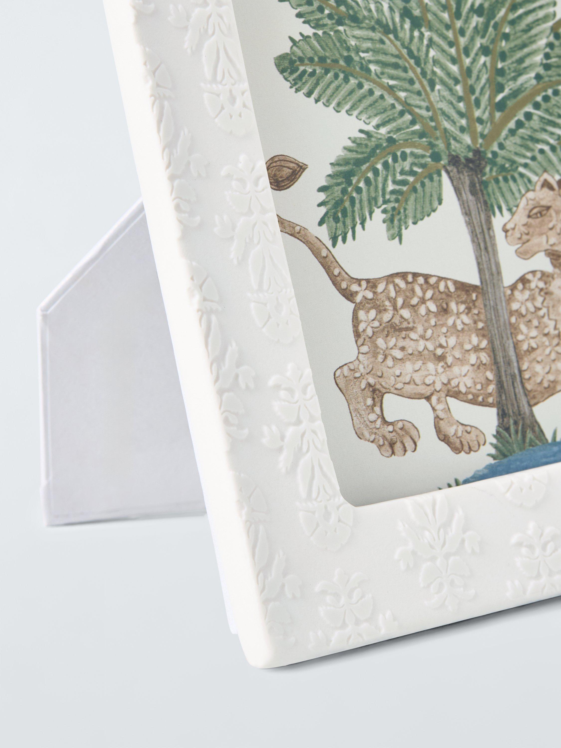John Lewis Sanderson etched ceramic photo frame white 5x7 (British brand)