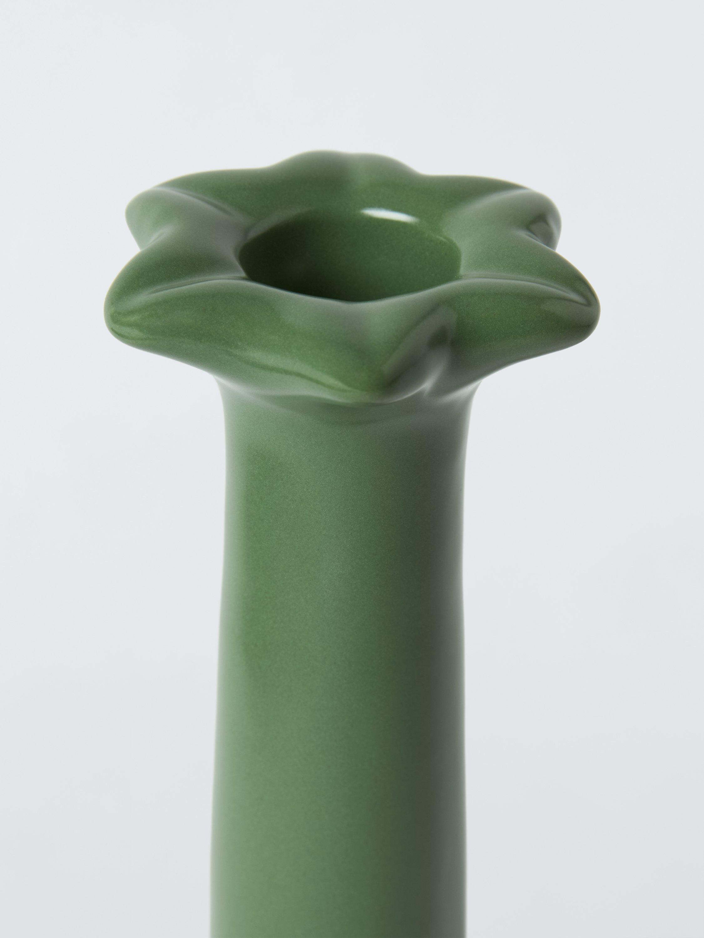 John Lewis x Sanderson green ceramic candlestick holder 15.7cm, UK version