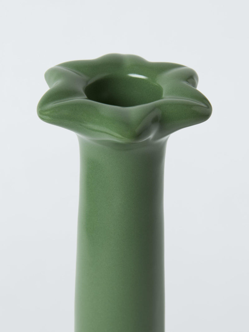 John Lewis x Sanderson green ceramic candlestick holder 15.7cm, UK version