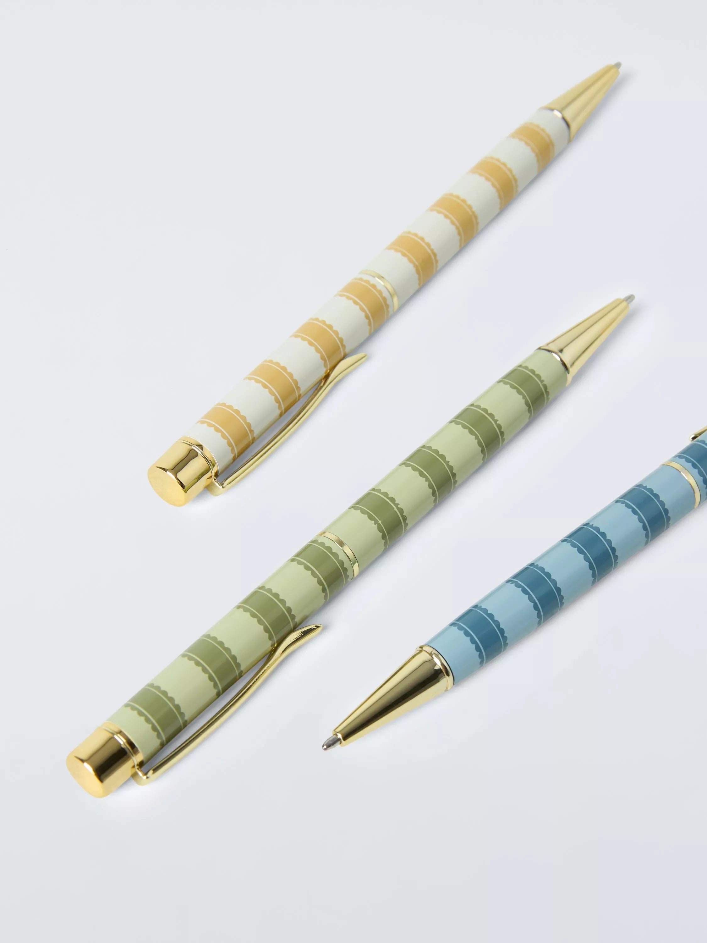 John Lewis Sanderson stripe pens set of 3, imported from the UK