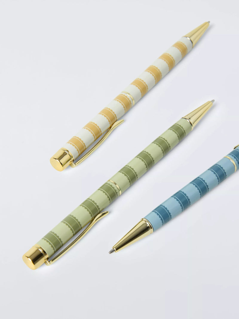 John Lewis Sanderson stripe pens set of 3, imported from the UK