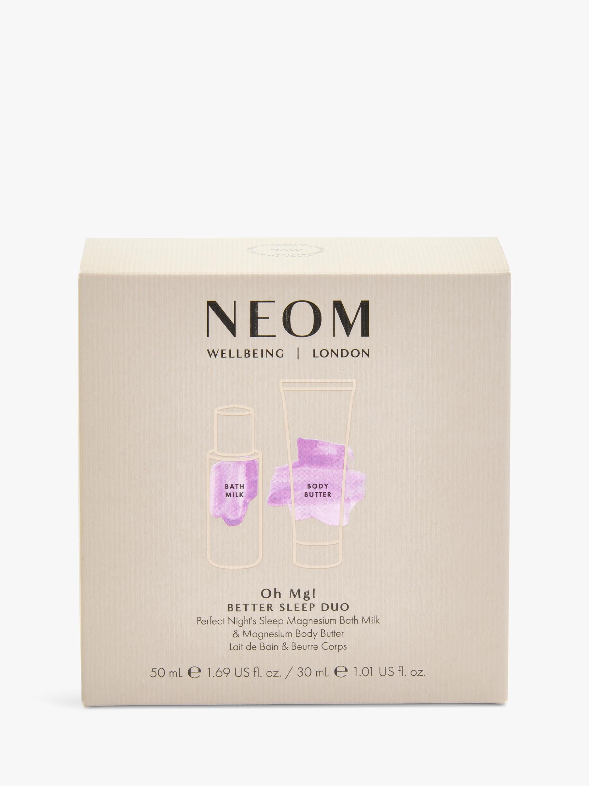 NEOM Better Sleep Duo gift set with bath milk and body butter (British brand)