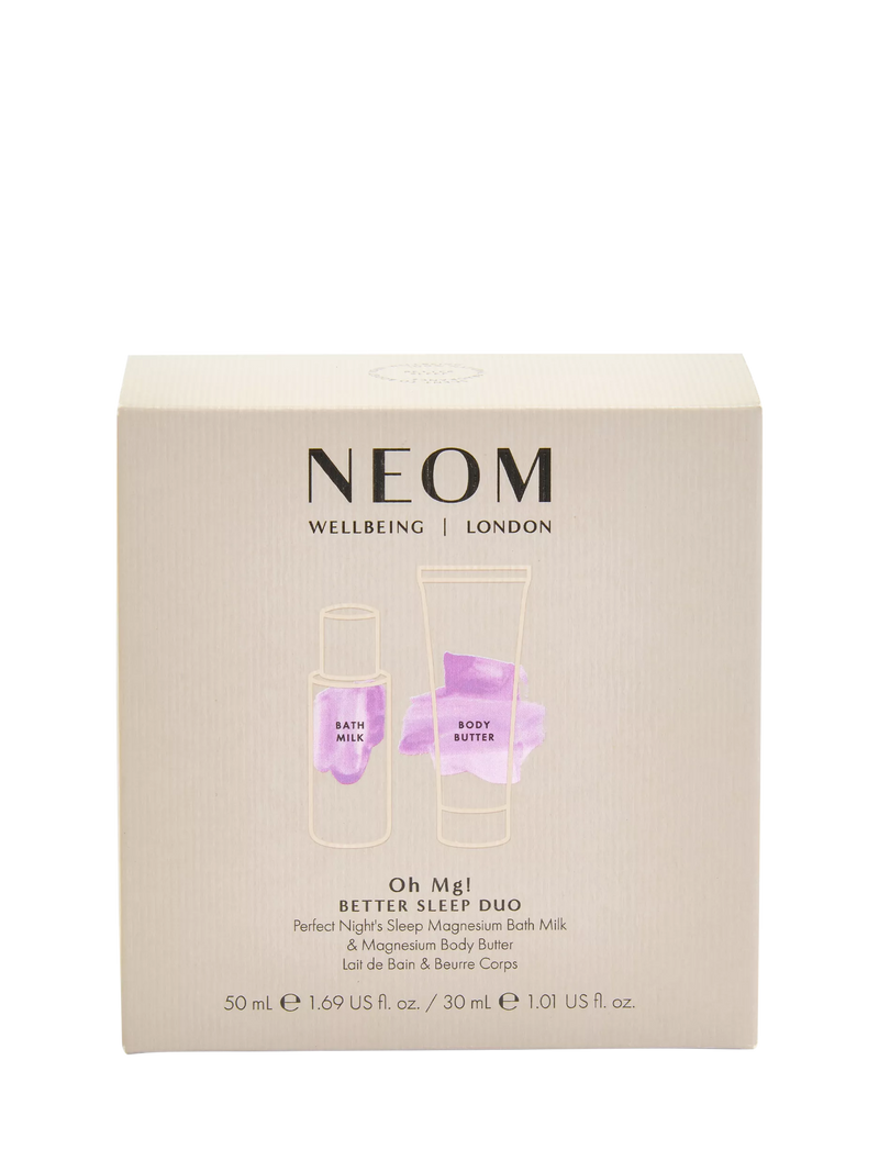 NEOM Better Sleep Duo gift set with bath milk and body butter (British brand)
