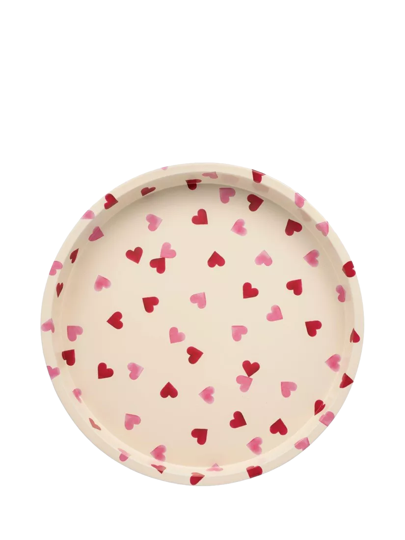 Emma Bridgewater pink hearts steel tray - British product