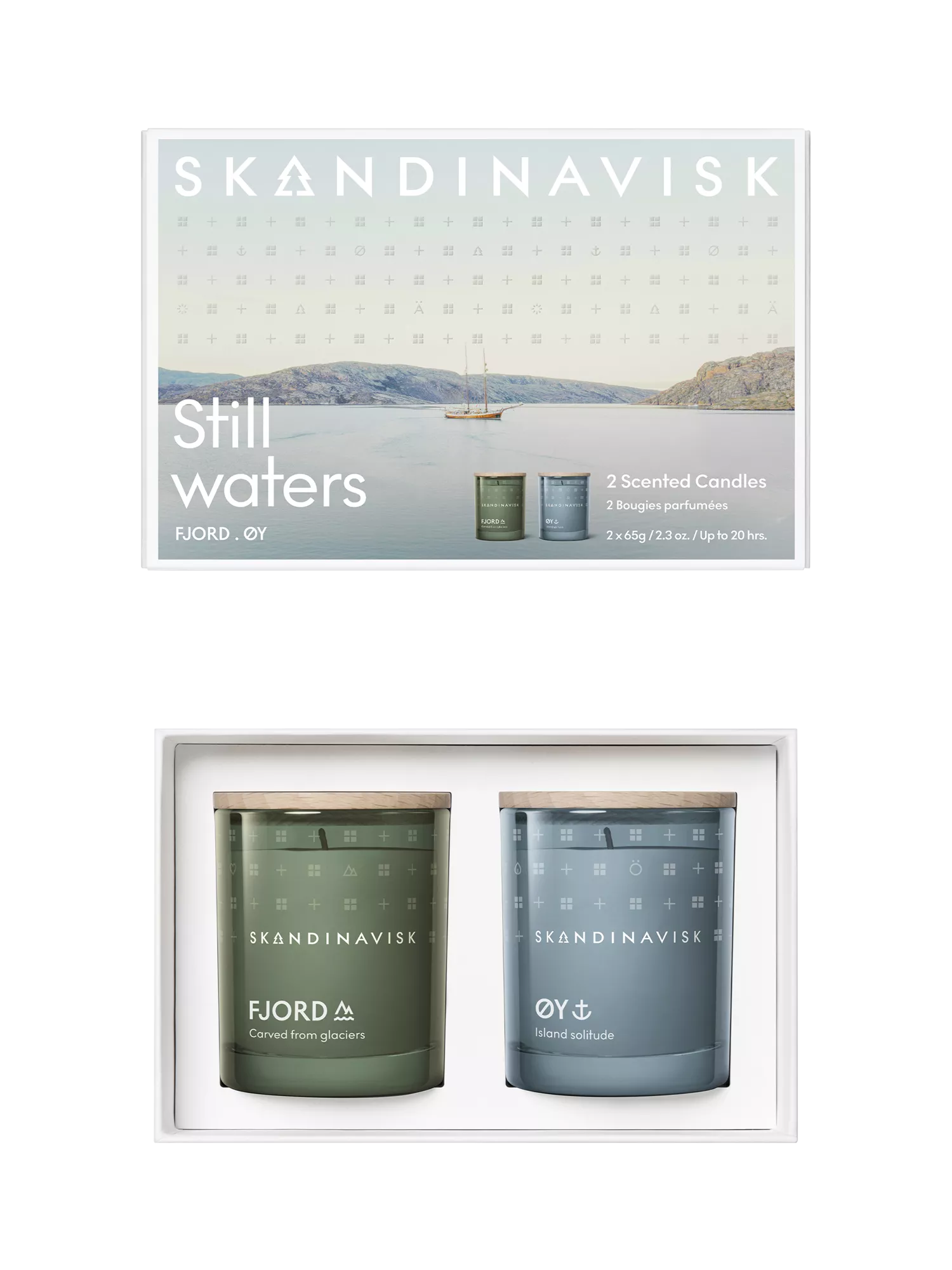 SKANDINAVISK Still Waters scented candle gift set, UK version