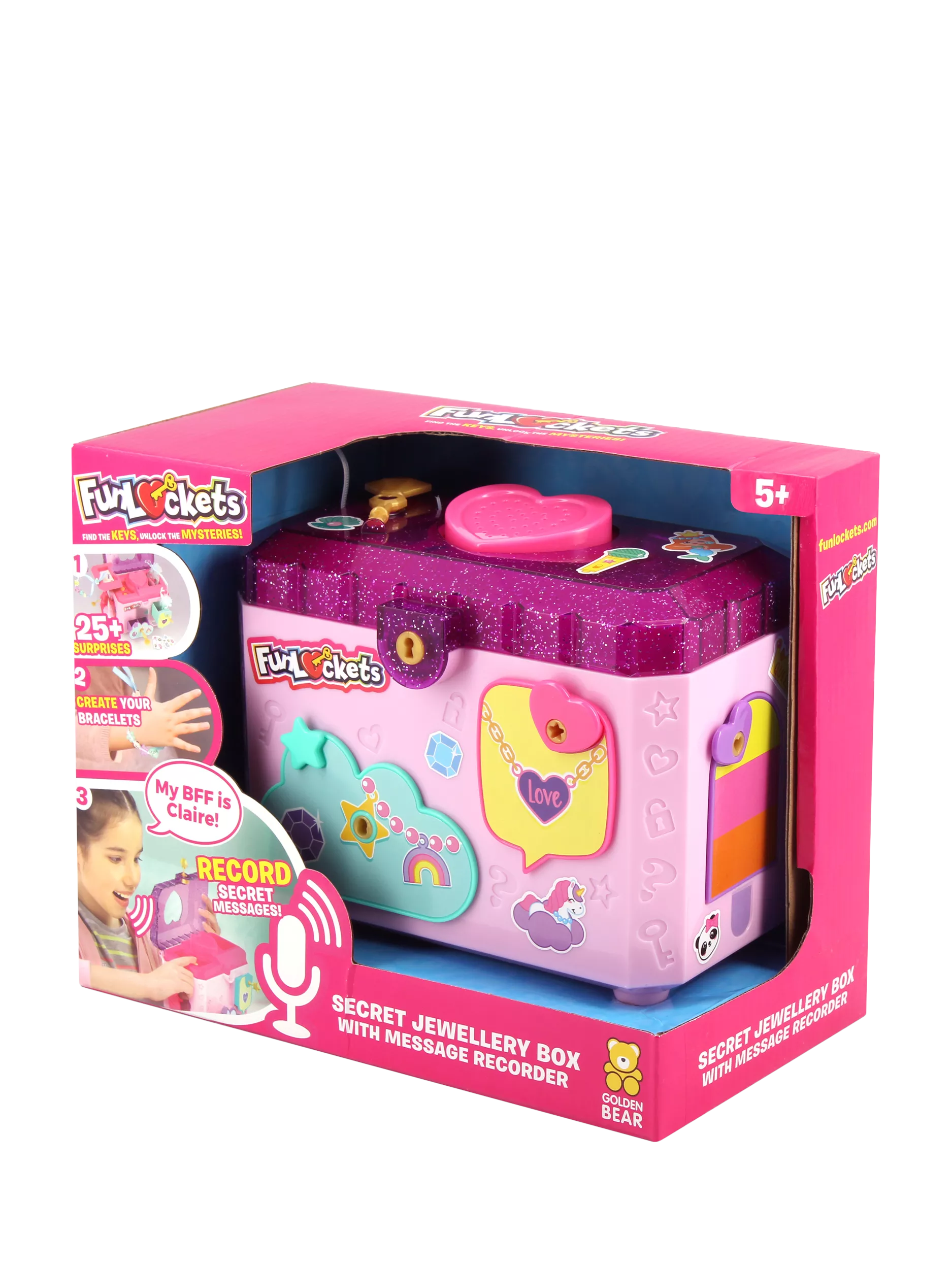 FunLockets jewellery box toy with secret recorder, imported from the UK