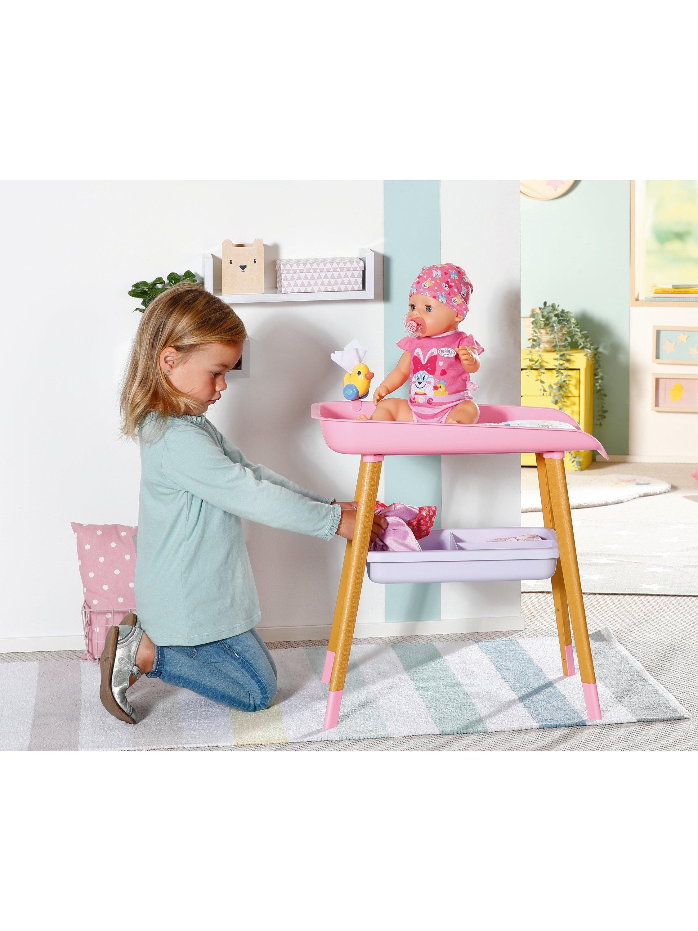 Baby Born doll changing table with mat and tissue dispenser, imported from the UK